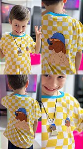 Camiseta Xadrez Cachorrinho