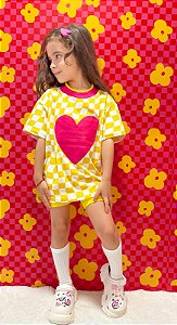 Camiseta Xadrez Coração