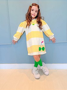Vestido listrado amarelo