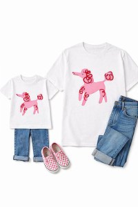 Camiseta Adulto Cachorrinho Rosa