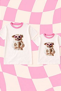 Camiseta Adulto Cachorrinho Óculos