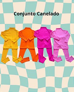 Conjunto Algodão Canelado Laranja