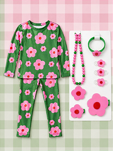 Conjunto Térmico Verde Flor