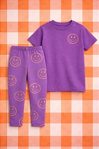 Conjunto Roxo Smile laranja - Atacado
