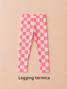 Calça térmica xadrez rosa
