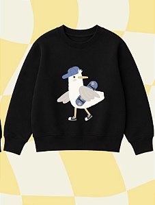 Kit moletom preto pato skatista