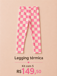 Kit legging térmica xadrez rosa