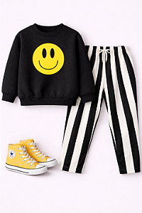Kit Moletom preto Smile