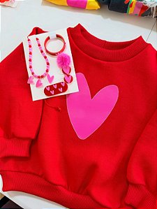 Kit acessórios Coração rosa
