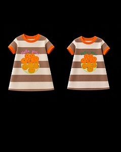 Vestido listrado Marrom Hello Girls