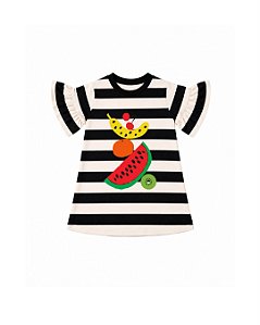Vestido listrado frutas