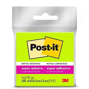 BLOCO DE RECADO POST IT 76X76MM VERDE 45FLS. UNIDADE HB004399455 3M