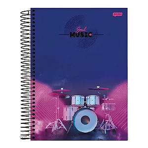 CADERNO ESPIRAL UNIV CD 10X1 160FLS SOUL MUSIC FSC