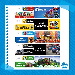 Kit Adesivo Escolar - Animes & Games