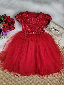Vestido de Festa Infantil  Vermelho Luxo - Cod: 2248  ( 1 )