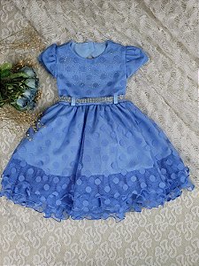 Vestido festa Infantil Azul - Cod: 2199 (1 e 3)