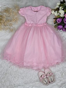 Vestido Festa Infantil Rosa MB - Cod: 2258 ( 1 )