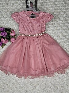 Vestido Festa Infantil Rose MR - Cod: 2172 ( 2 e 3)