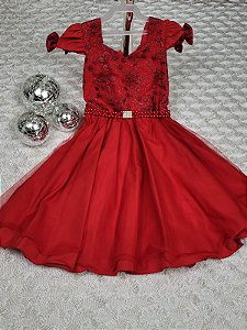 Vestido Festa Juvenil Vermelho - Cod: 2824 (4, 8)