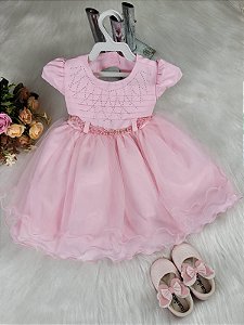 Vestido Festa Infantil Rosa - Cod: 2154 ( M )
