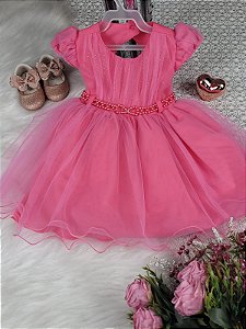 Vestido de Festa Infantil Pink Luxo - Cod: 2365 (M e G)
