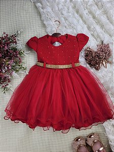 Vestido Infantil Vermelho  2384 (M e G)