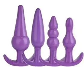 Kit Plug Anal 4 Peças Roxo
