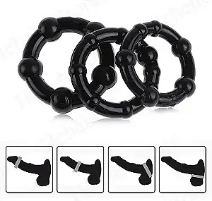 Anel Peniano Kit 3 Preto