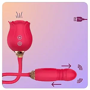 Flower Vibrador Com Sugador De Clitóris de 10 Potências Flor