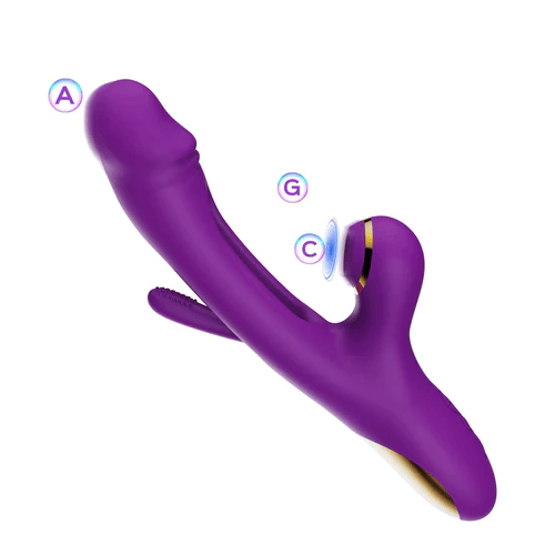 Vibrador de Ponto G e Clitóris Com Pulsação e Movimento Slap - Leny