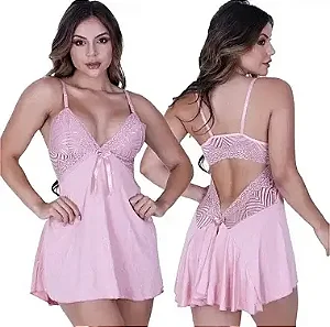 Camisola Com Calcinha Santa Juliana Rosa
