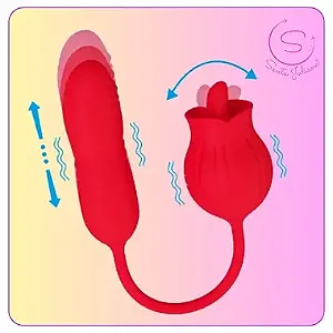 Vibrador Estimulador Clitoriano Flor Com Lingua 2 em 1 Preto