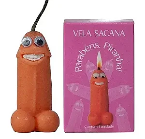 Vela Divertida Parabéns Formato de Pênis