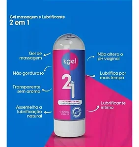 Kgel 2 Em 1 Gel Massagem e Lubrificante Íntimo 200Ml Kgel