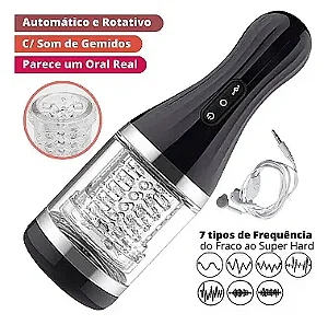 Masturbador Masculino Vibrador Vagina Rotativo Recarregável