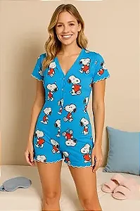 Macaquinho Feminino Snoopy Corações Tam. M