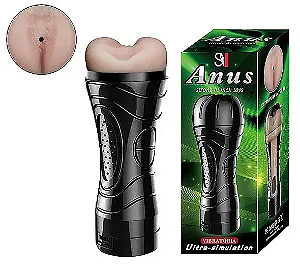Masturbador Ânus em Cyberskin com Vibrador - Mini Lanterna 20,4 x 7,8 cm