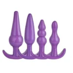 Kit Plug Anal 4 Peças Roxo
