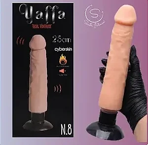 Pênis Vibrador Cyber Skyn Ventosa 25 X 3,8Cm Yaffa