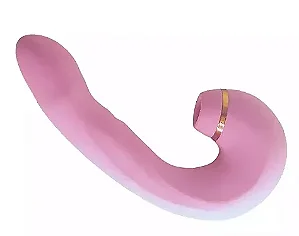 Vibrador Estimulador Lingua 3 em 1 Com Pulsação no Centro Rosa