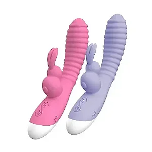 Vibrador Rabbit Texturizado Com Estimulador Lilas