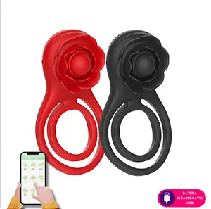 Anel Peniano Duplo Com Rosa Estimuladora