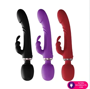 Vibrador Ponto G com Estimulador Rabbit – Vermelho