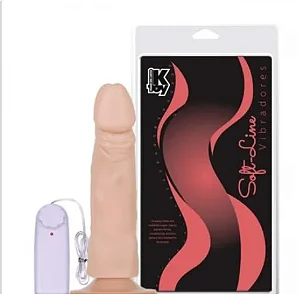 Pênis Vibrador Com Ventosa 18x4 Cm Cor Bege
