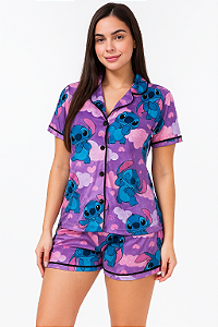 Pijama Americano Stitch Nuvens