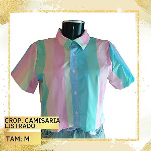 Cropped Camisaria Listrado