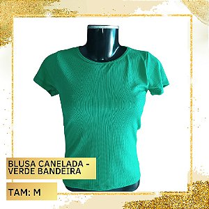 Blusa Canelada com manga curta