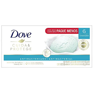 Kit Sabonete Dove Cuida & Protege 6x90g – Antibacteriano com Hidratação e pH Neutro