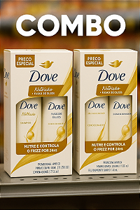 Combo Dove Nutrição – 2 Shampoos + 2 Condicionadores | Controle de Frizz 24h - Combo Especial com Preço Promocional