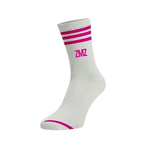 MEIA OFF WHITE COM LISTRAS ROSA ZMZ